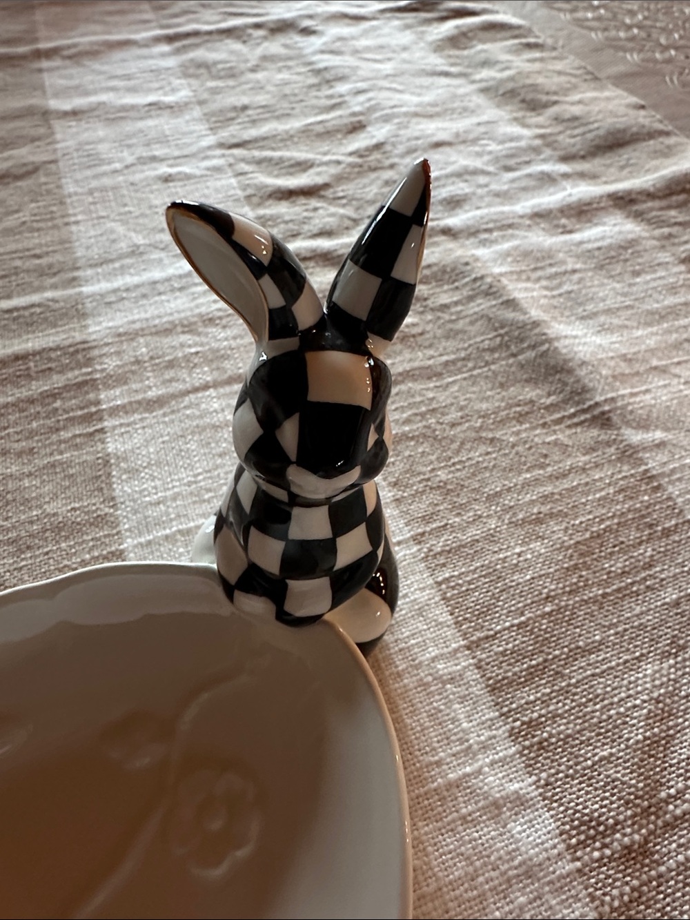 Mackenzie-Childs White Rabbit Ceramic Trinket Tray - Picture 3 of 11